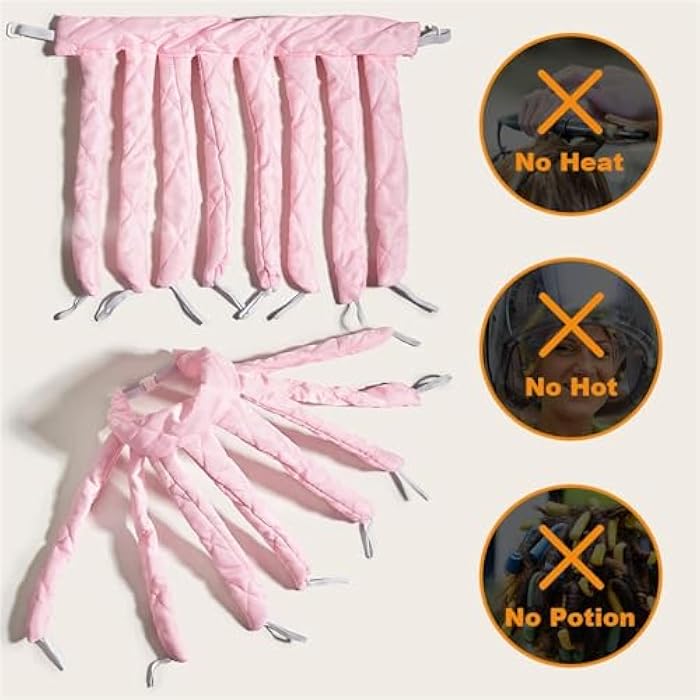 Joyzzz Heatless Hair Curler, Octopus Design Adjustable Lazy Curlers, No Heat Curling Rod Headband Curlers Sleep Overnight Curls Wave Hair Curler, DIY Hair Styling Tool for Women Girl (blue) - Image 3